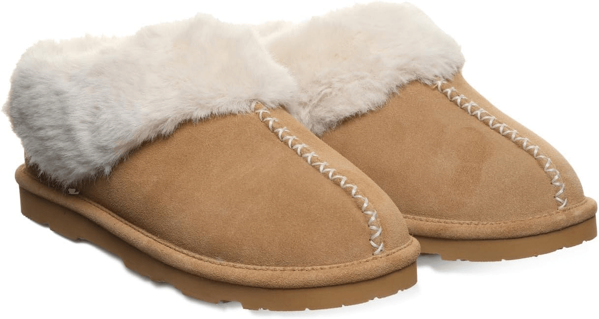 The Bella Edition: Suede Bearpaw Boots with Fur on Outside Logo