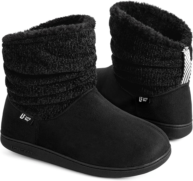 LongBay ladies black fur boots Logo