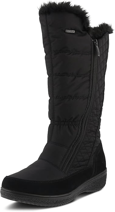 The Sidewalk Survivor Tall Black Fur Boots Logo