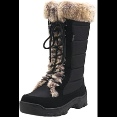 AUSLAND Winter Trekker Snow Boots Black Fur Logo