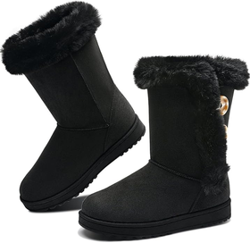 Obtaom Winter Classics β Snow Boots Black Fur Lined logo
