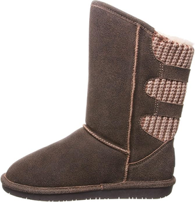BEARPAW Brown Fur Boots Youth Boshie Edition  logo